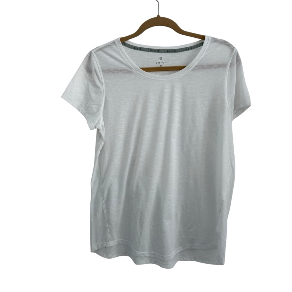 ZELOS White Fitted Short Sleeve T-Shirt